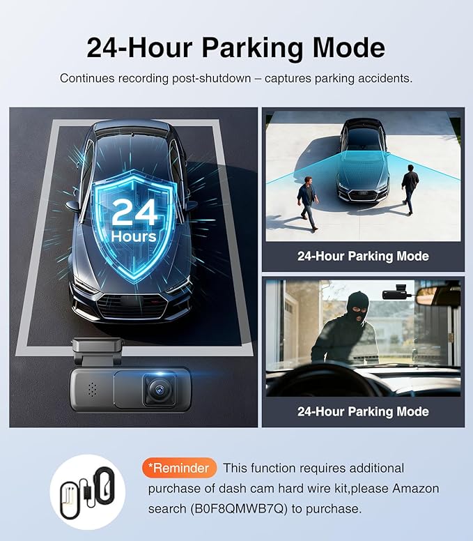 AINAVI Front Dashcam for Cars, Mini 2K Dash Camera, Dash Cam Built-in WiFi Wireless with APP Control, Hidden-Style Single Car Camera/WDR/Night Vision/G-Sensor/24H ParkingMode