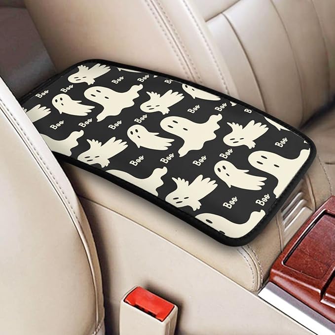 Ghost Pattern Auto Center Console Cover Pad Car Armrest Seat Box Cover Cushion Universal for Most Vehicle SUV Truck Car Accessories Decor
