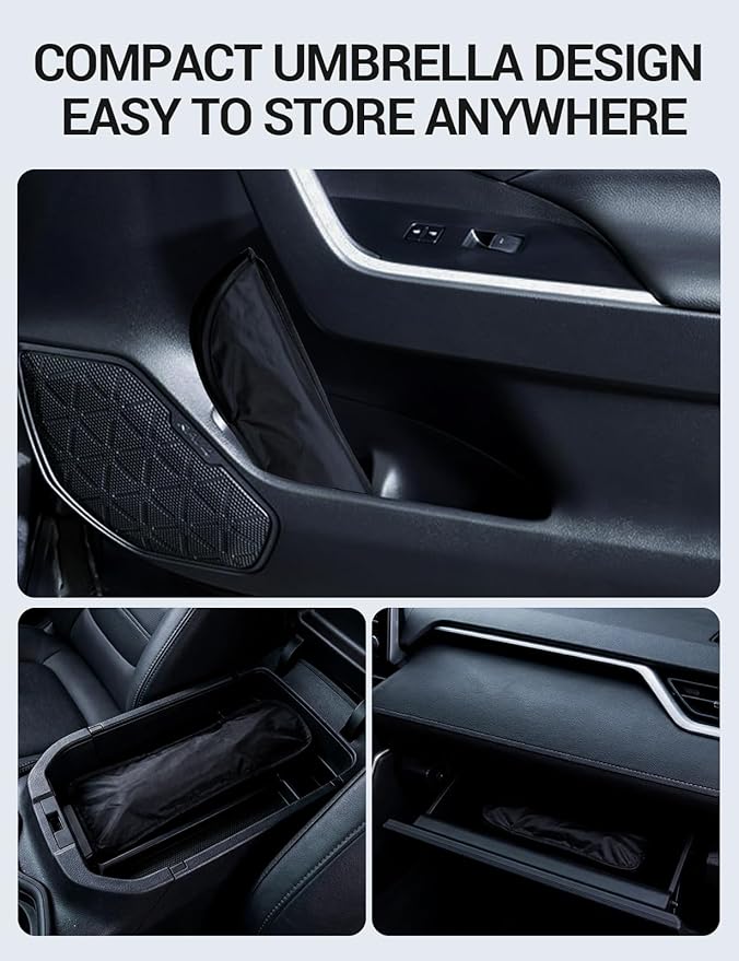 Proadsy Windshield Sun Shade Umbrella for Subaru Forester 2019-2025 2026 Foldable Car Umbrella Sunshade with Soft TPU Handle Spring Structure Crystal Cooling Material Protect Car from Rays & Heat