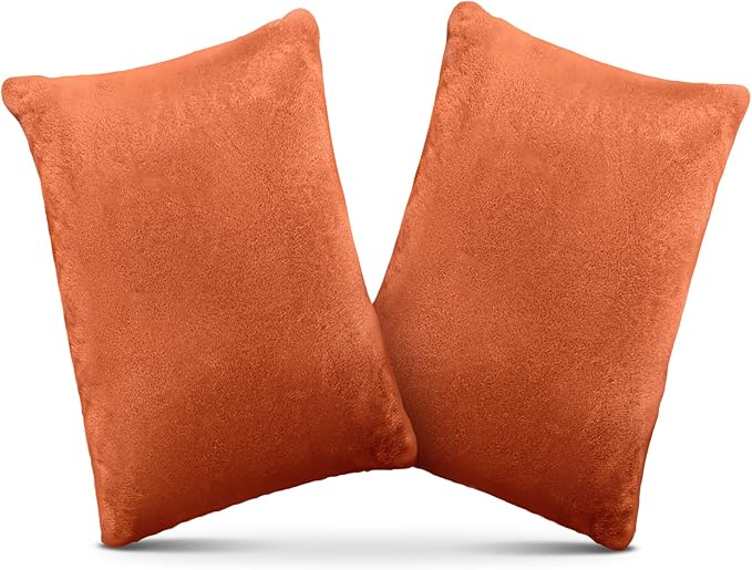 2 Pack Small Pillow, Memory Foam Mini Pillow 11 X 7 Inches for Travel, Sleeping, Nap and Neck, Knee, Lumbar Support, Tiny Cushion for Pet, Dogs (Orange)