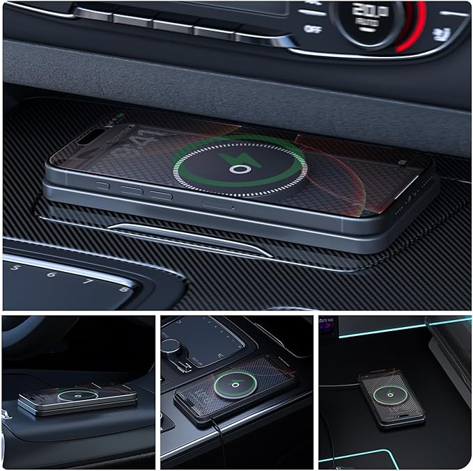 Cord‑Free Charging Pad for Nissan Pathfinder 2000–2025, Fast Charging Mat Non Slip with USB C Cable Universal Auto Center Console Charger Phones Dashboard