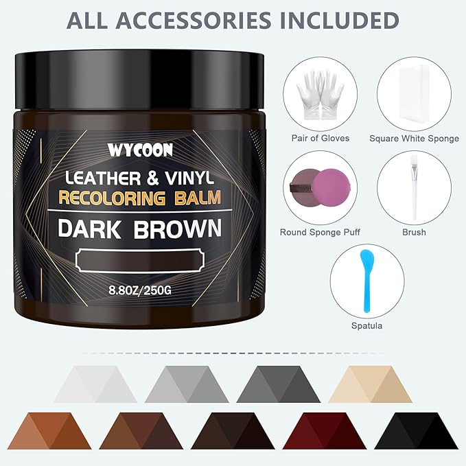 Leather Recoloring Balm, Leather Repair Kit for Furniture, Leather Paint, Leather Dye, Scratch Repair, Stain Remover, Restore Scratched, Faded and Cracked Leather- White