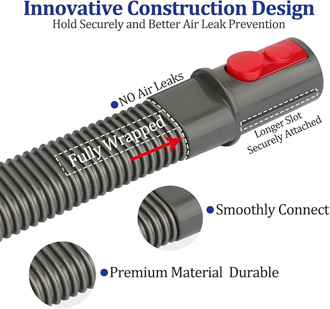 Dryer Vent Lint Vacuum Atttachments Kit and Crevice Tool for Dyson Gen 5 V15 V12 V11 V10 V8 V7 Detect Outsize Slim Absolute Cyclone Vacuum Cleaner Nozzle Flexible Dryer Lint Remove Hose Cleaner Kit