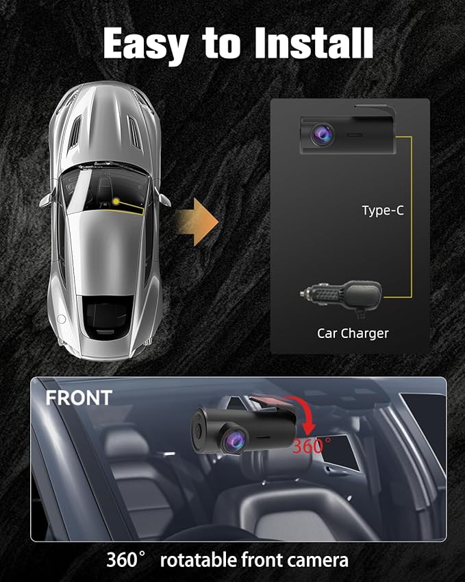 Dash Cam 2K Car Camera,Mini Hidden Front Dash Camera for Cars,Free 32GB SD Card,Built-in WiFi,Night Vision,WDR,Loop Recording,G-Sensor,App Control,Support 256GB Max(C1)