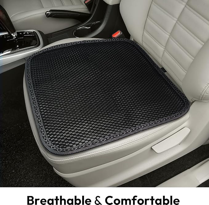 carrotez 2 Pack Double Breathable 3D Air Mesh Cool Seat Cushion Pad for Cars Seats, Home Office Chairs, Wheelchairs, 17.75" x 17.75" - Black