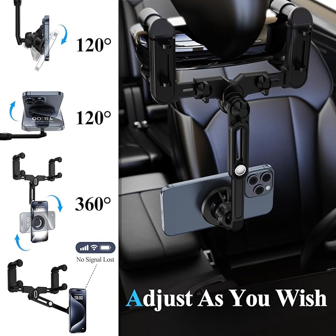 for Magsafe Car Mount, Rear View Mirror Phone Holder, Rotatable and Retractable Phone Holder for Car Compatible with iPhone 17/16/15/14/13/12 Series and Phones with Magsafe Case or Metal Ring