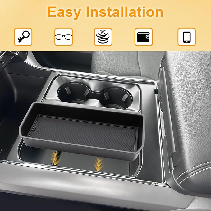 Center Console Tray Organizer for 2021-2025 2026 Ford F150 Accessories Insert Hidden Tray Improve Secret Storage Keep Clean Fits into The Existing Driver's Side Pocket