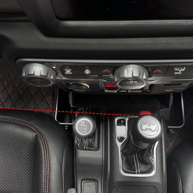 JVMA Center Console Organizer Gear Shift Tray for Jeep Gladiator Accessories and Jeep Wrangler JL JLU 2026 2025 2024-2018 Rubicon Sahara 4xe Storage Box Hook (US Patent) Interior