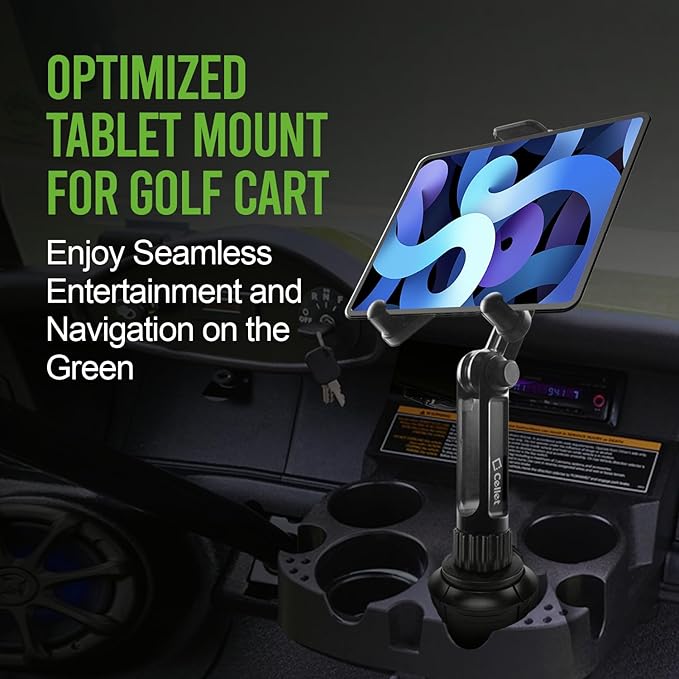 Cellet Cup Holder Tablet Mount, Car Cradle Holder Compatible for All iPad, Pro, Air, Mini Samsung Galaxy Tablet, Amazon Fire Microsoft Surface