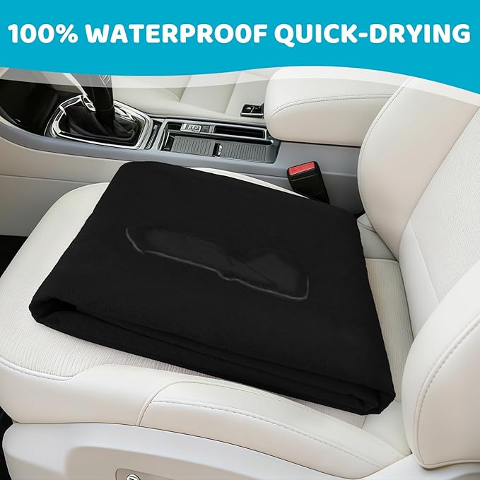 Back Seat Cover Waterpoof Rear Bench Towel Seat Cover for Gym Swimming Surfing Running, Non-Slip Rear Seat Protector Ufor Universal Anti-Slip Car Truck SUV Seat (Bench Black)