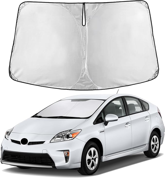 EcoNour Windshield Sunshade Compatible for Toyota Prius Hatchback 2010-2013 2014 2015, (Not for Prius C or Prius V) Sun Visor for Front Window Sun Shade Cover, UV Heat Protector, Car Accessories