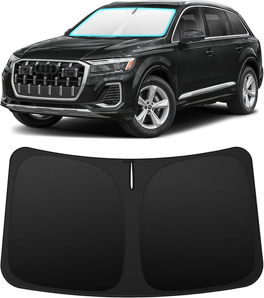 INSAUTO Custom Fit Windshield Sun Shade Accessories for Audi Q7 2017-2026, Foldable Front Window Sunshade, UV & Heat Reflector, Keeps Interior Cool, Includes Storage Bag
