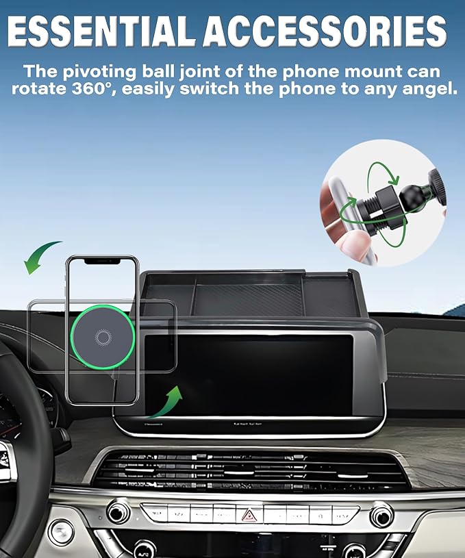 Car Phone Holder for KIA Telluride 2020 2021 2022 Accessories Apply to 10.25 Inch Touch Screen 15W Fast Wireless Charger Screen Fixed Clip Cell Phone Mount