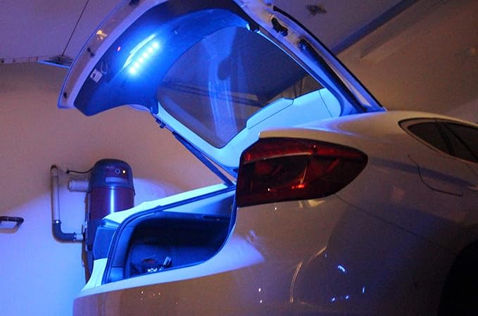 iJDMTOY 12-Inch 18-SMD from Blue to White Color Changing LED Strip Light Compatible with Car Trunk Cargo Area or Interior Ambient Illumination