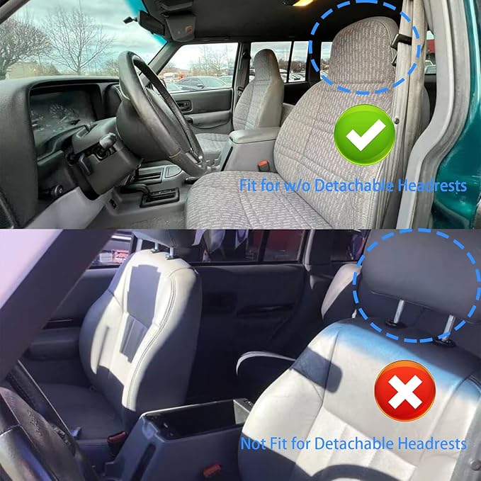 AOMSAZTO Seat Covers Custom for Jeep Cherokee 1997 1998 1999 2000 2001 Full Set Waterproof Faux Leather Automotive Cushion Protector Pet Friendly Black