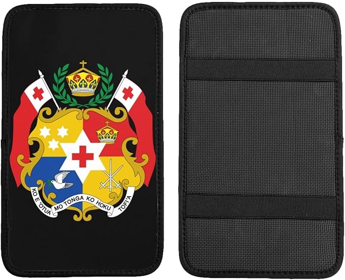 SEAEAGLE National Emblem of Tonga Car handrail Box Cushion Vehicle Center Console Armrest Cover Pad Soft Comfort Universal Fit