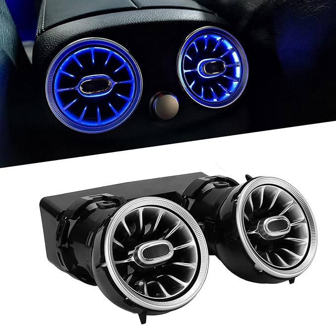 3 Color Rear LED Vent Ambient Light Kit for C GLC Class W205 X253 2015‑2018 ABS PC Replacement Rear Outlet with Matte Finish