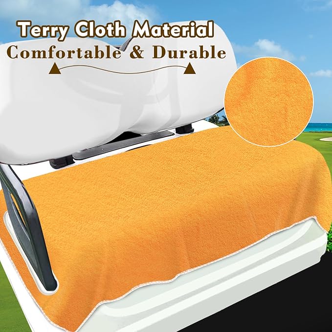 YOKYHOM Golf Cart Seat Covers for 2/4-Seater, Microfiber Seat Towel Blanket, Keeps Seats Cool, Clean & Comfortable, Fits EZGO, Club Car, Yamaha, 51"x31"