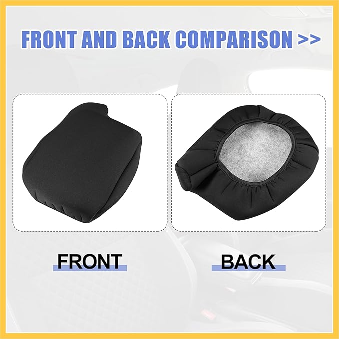 Car Center Console Armrest Cover for Ford for Ranger 2019-2023 Neoprene Interior Arm Rest Cover Elbow Cushion Pad Black Auto Replacement Parts