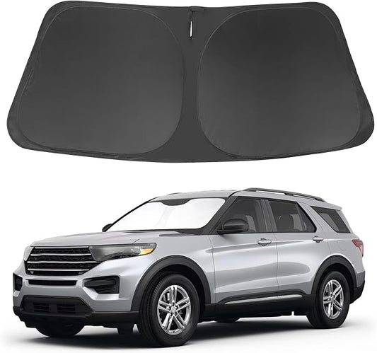 Windshield Sun Shade Fit for 2020-2024 2025 2026 Ford Explorer SUV, ST XLT, Limited, Platinum Accessories Foldable Sunshade Sun Visor Protector Keep Car Cool