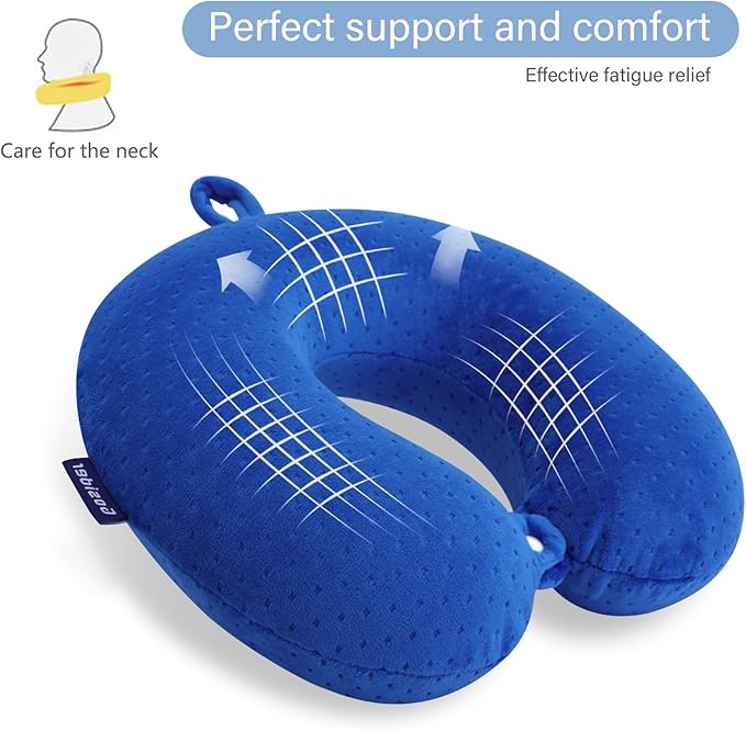 Neck Pillow for Travel Pillow Memory Foam U Shape Comfortable Travel Neck Pillow Head Neck Support Airplane Pillow for Traveling, Car, Home, Office, Travel Neck Flight Pillow