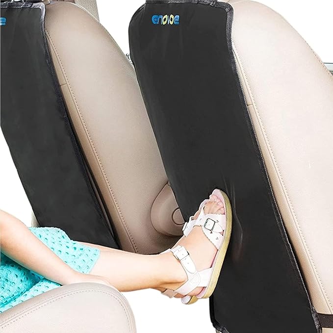 Enovoe Car Seat Protectors for Kids - 4 Pack Premium Quality Car Seat Cover Back Seat Offers Waterproof Protection from Mud and Scratches - 18" x 24" with Adjustable Straps and Games for Kids