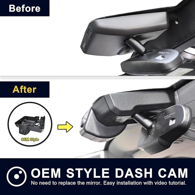 Mangoal Front 4K & Rear 1080p Dash Cam for Cadillac Escalade/Escalade ESV 2015-2020(Model B), Model B & Model C Have Same Models Years but Vehicle Sensor Cover are Different, WiFi & App, 128GB Card