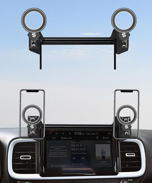 Car Phone Holder for Hyundai Venue 2020-2025 Accessories Apply to 8 Inch Touch Screen Fixed Clip Magnetic Cell Phone Mount Hands-Free 360 Degree Rotation
