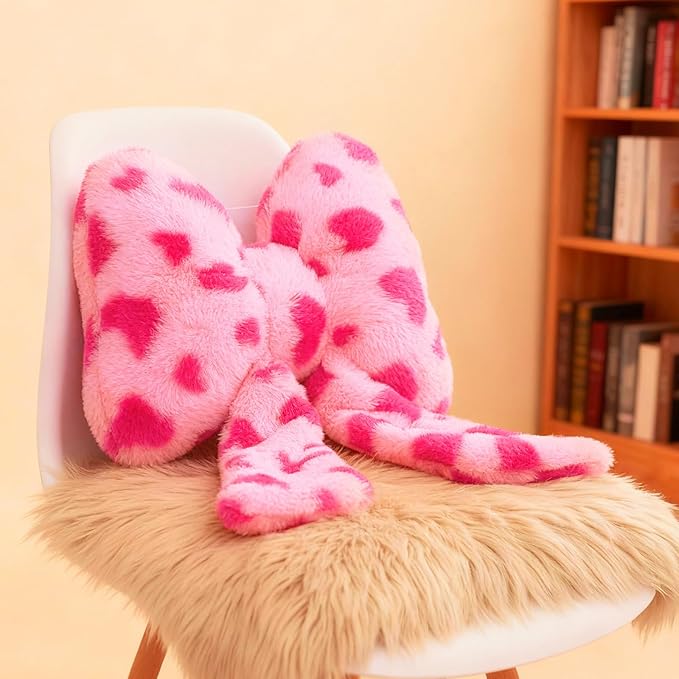 Macarrie 2 Pcs Car Neck Pillow Plush Butterfly Bow Car Headrest Pillow Comfortable Seat Neck Support Cute Head Rest Accessories for Driving Travel Driver Chair Girl Style Interior Decor(Pink Heart)