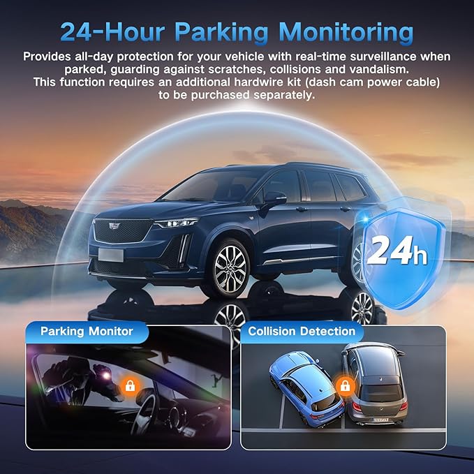 4K Dual Dash Cam Front and Rear, 2 Channel Car Camera with Built-in GPS 5.8GHz WiFi, 3.5" IPS Screen, 64GB Card Included, 170° Wide Angle, Night Vision, 24H Parking Monitor for Cars