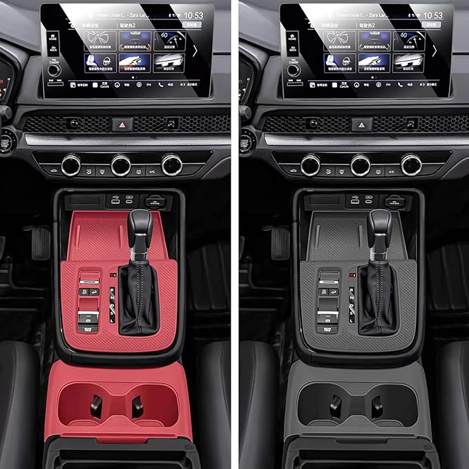 Temmis Center Console Silicone Cup Holder Kit for Honda CRV 2023-2026 (Gasoline & Hybrid), Insert Center Consel Electrostatic adsorption Cover for Honda CRV 2023-2026-Black