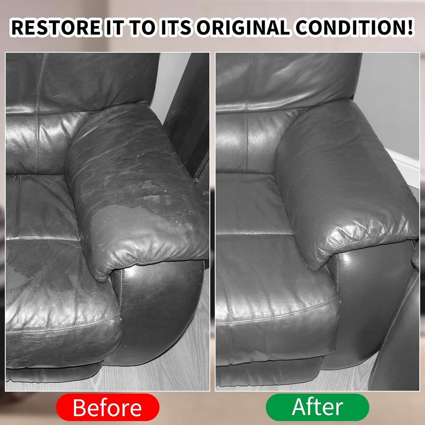 8.5oz Leather Recoloring Balm with 100ml Mink Oil,Dark Gray Leather Repair kit for Furniture and Car Interior,Leather Couch Scratch Repair,Leather Dye Paint,Mink Oil for Leather