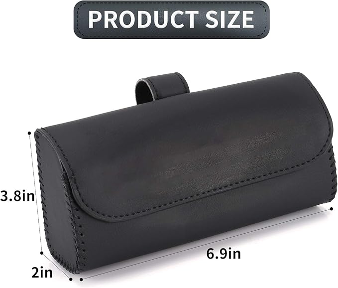 Accmor Glasses Holder for Car Sun Visor, 2 Pack Vehicle Sunglasses Holders Case with Hidden Magnetic Closure, Universal Fit Leather Auto Eyeglasses Organizer Box Eyeglass Hanger Clip Car Accessories