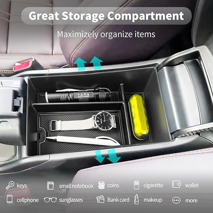 CDEFG for 2023 2024 2025 2026 2027 HR-V Center Console Organizer for 2023 2024 2025 2026 2027 Honda HRV HR-V Accessories Middle Console Armrest Tray Storage Box Secondary Insert Tray