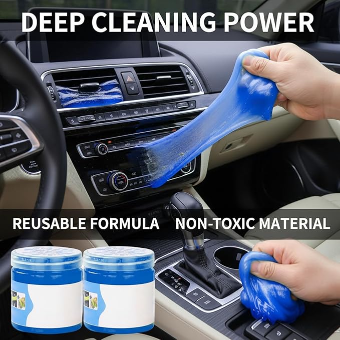 2 Pcs Auto Detailing Gel Car Cleaning Gel for Cleaning Vents Buttons Reusable Putty for Interior Surfaces