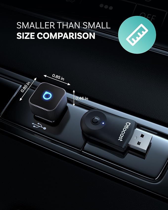 Ottocast Mini Cube 3.0 Wireless CarPlay & Android Auto Adapter 2026– Plug & Play, Fast Auto-Reconnect (Black)