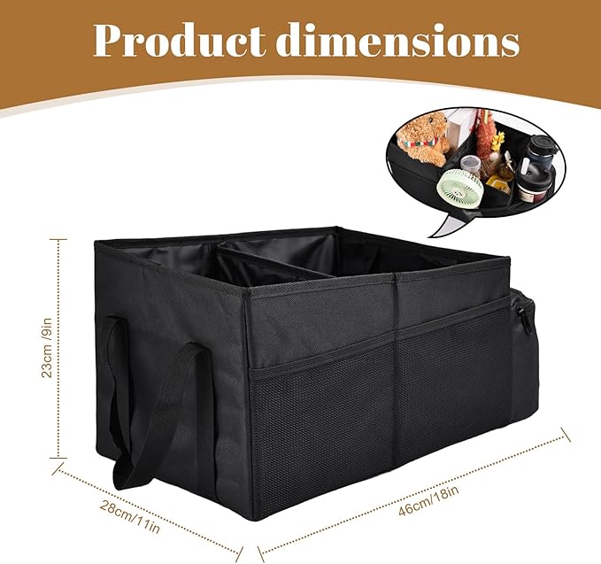 Car Seat Organizer Multi Pocket Backseat Organizer with Cup Holders, Collapsible Vehicle Storage Bag Secured to Front and Rear Seats via Seatbelt