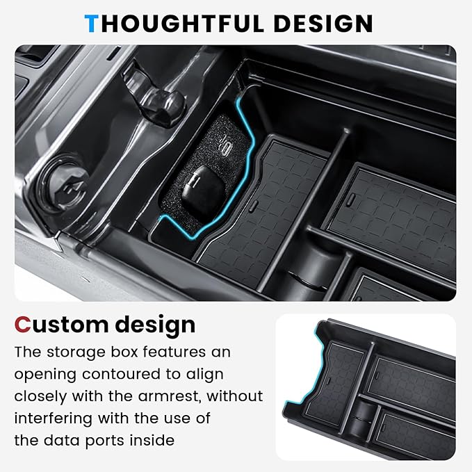 5PCS Center Console Organizer Tray and Wireless Charging Mat Compatible with 2026 Toyota RAV4 Armrest Bottom Tray Cup Holder Center Console Silicone Pad Interior Accessories(Not for Limited)