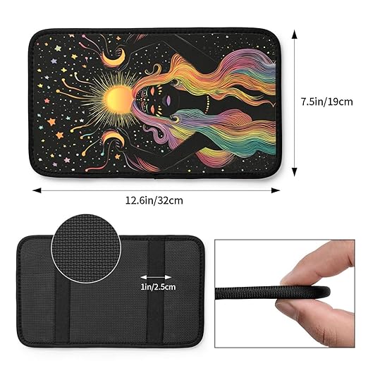 Woman Moonlight Car Auto Armrest Cushion Cover Accessories Center Console Seat Box Pad Protector Universal Decoration for Most Vehicle SUV Truck