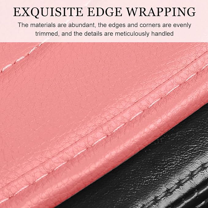 Car Seat Cushion, Leather Soft Breathable Non-Slip Vehicle Front Driver Seat Cover Pad, Comfortable Auto Interior Chair Protector Cushion, Universal for Truck SUV Sedan (Pink)