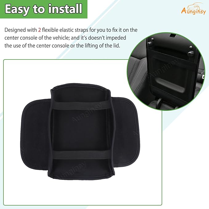 Aunginsy Leather Center Console Protector Cover Compatible with Hyundai Santa Cruz 2022-2026, Car Center Console Armrest Seat Box Cover Cushion Lid Protector Pad Waterproof Anti-Scratch Accessories