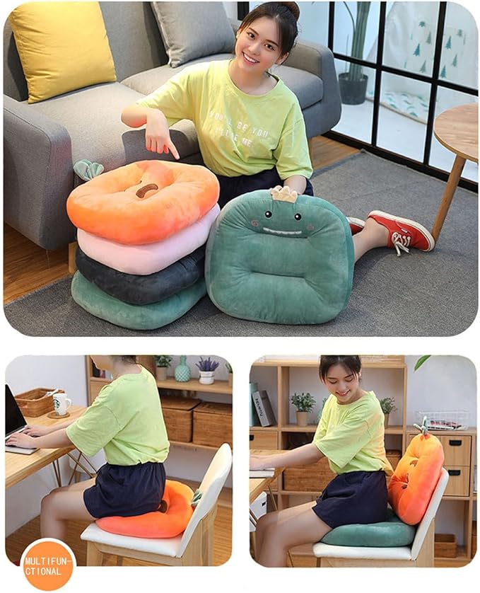 Cartoon Plush Car Booster Seat Cushion, Cute Funny Car Seat Cushion Heightening,Chair Cushion for Office Sofa Living Room (Dinosaur)