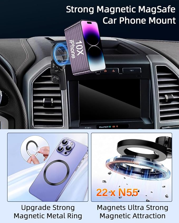 PZK Car Phone Mount for Chevrolet Equinox 2018 2019-2021 2022 2023 Accessories Chevy Car Phone Holder Compatible with MagSafe Custom Air Vent Holder Hands Free 360° Rotation Automobile Cradles