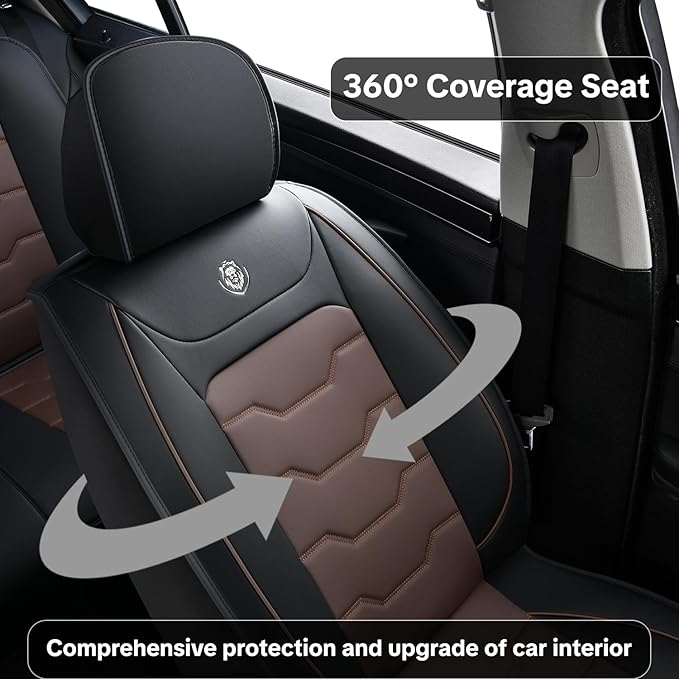 Car Seat Covers for Ford Bronco Sport 2021-2025 Car Seat Cover, Waterproof Faux Leather, 5 Piece Full Set, Wear Resistance, Easy to Clean and Install, Beautify Interior