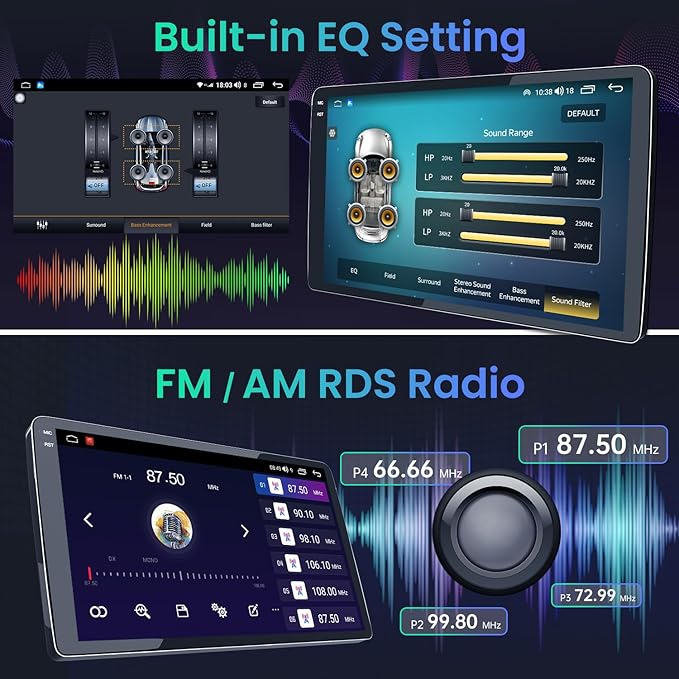 8Core 4+64GB Android 13 Radio for 2007-2013 Chevy Tahoe Suburban: Silverado GMC Yukon: 9" 1280 * 800P IPS Touchscreen Wireless CarPlay Android Auto FM/AM/DSP 5G WiFi Bluetooth GPS Backup Camera SWC