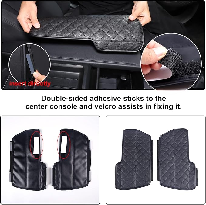 Car Leather Center Console Protector Cover Compatible with Toyota Tundra/Sequoia 2022-2026, Center Console Armrest Seat Box Cover Cushion Lid Protector Pad Waterproof Anti-Scratch Interior Accessories