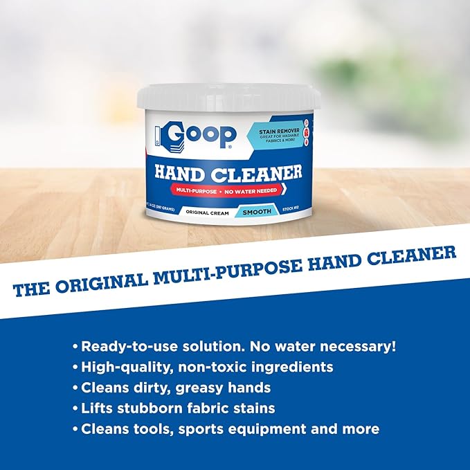 GOOP Original Multi-Purpose Waterless Hand Cleaner and Stain Remover - 14 oz Can (Pack of 2)