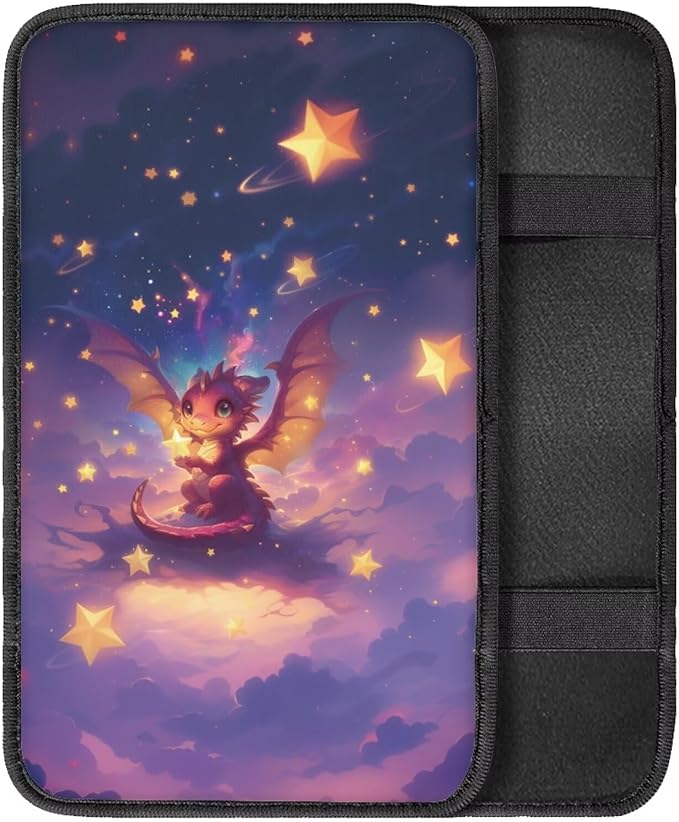 Star Dragon Car Armrest Storage Box Mat Car Center Console Cover Car Armrest Seat Box Cover Universal Fit for Most Vehicle, SUV, Truck Car Decors