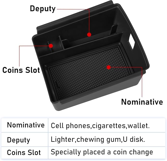 TTCR-II Compatible with 2025-2026 Volkswagen Tiguan Center Console Organizer, for 2025 2026 VW Tiguan Console Organizer Tray Secondary Storage Box