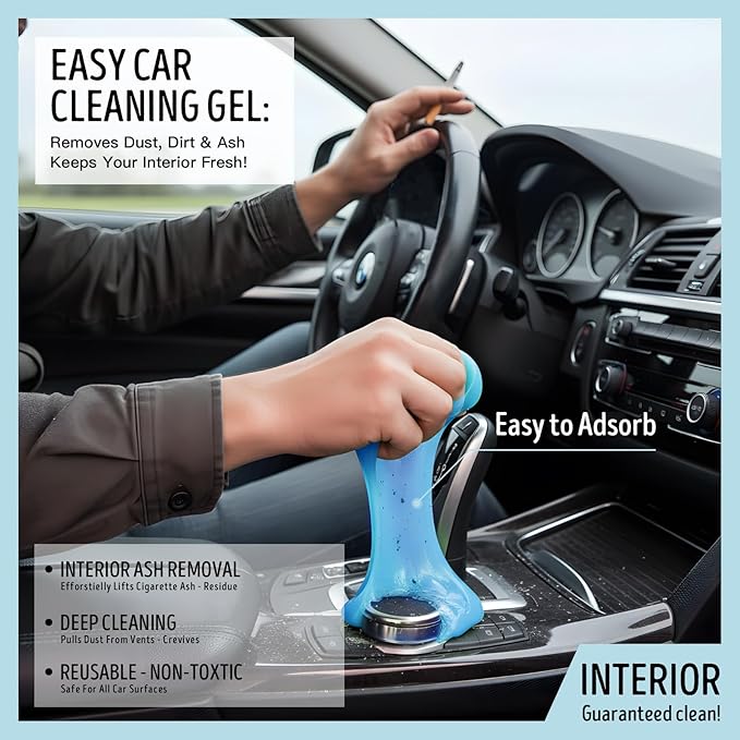 MysticHome for Car Cleaning Gel 160g,Reusable Cleaning Putty for Interior Detailing PC Keyboard, Car Cleaning Supplies, Auto Detailing Tools, Car Slime for Dust Removal, Cleaning Kit,Blue 5.0 OZ